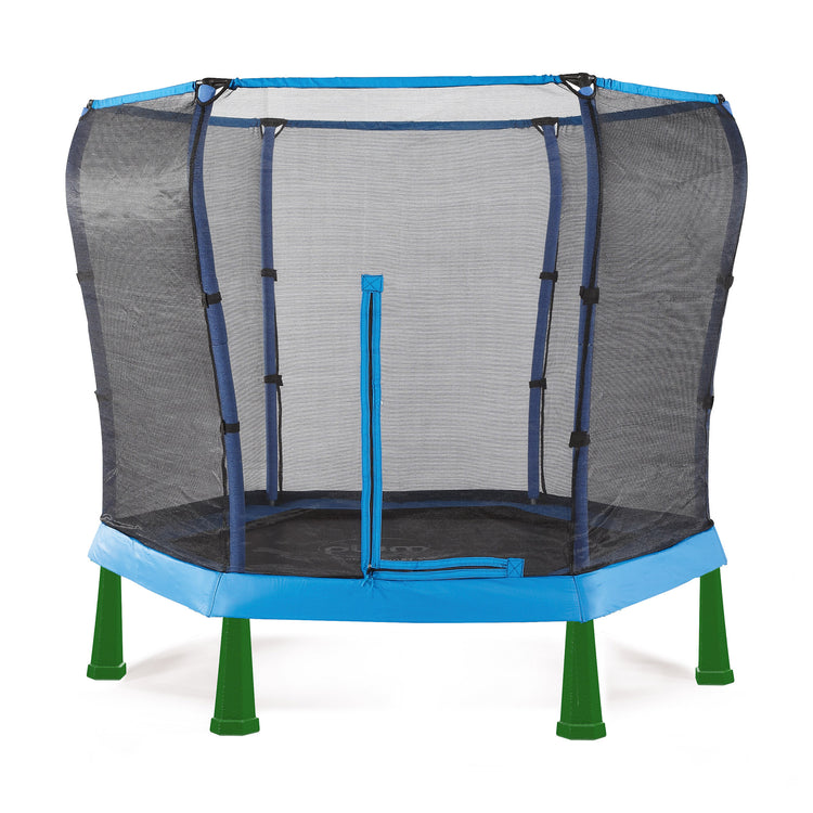 Plum 7ft Junior Trampoline with Enclosure Net - Blue | Safe Outdoor Trampoline for Kids