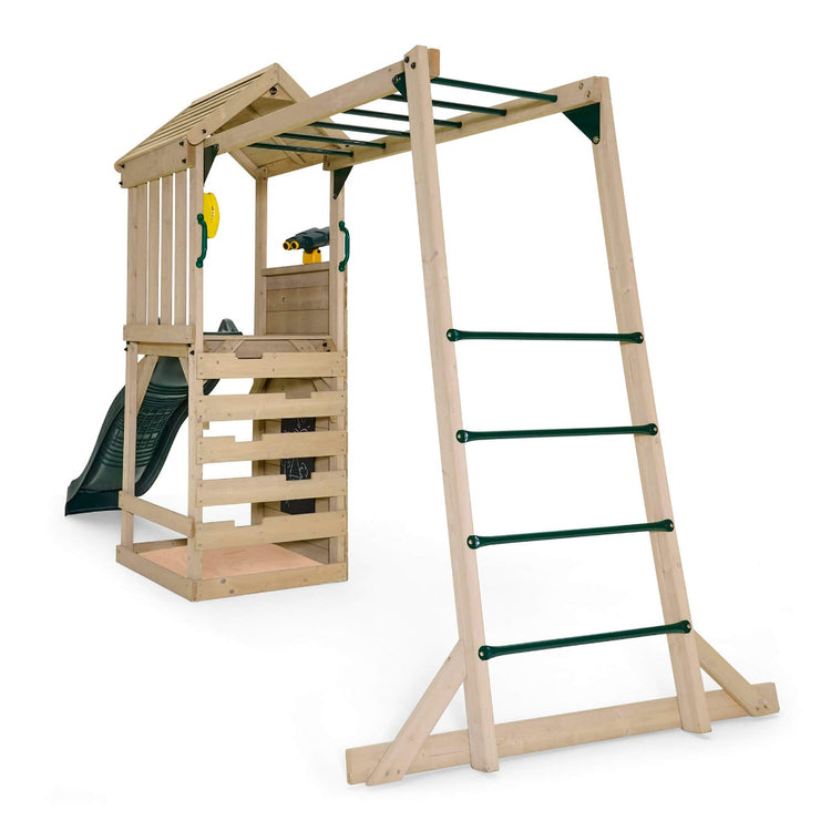 Plum Lookout Tower Playcentre with Monkey Bars | Wooden Adventure Playset for Kids