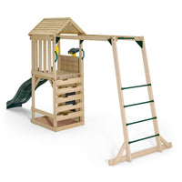 Plum Lookout Tower Playcentre with Monkey Bars | Wooden Adventure Playset for Kids