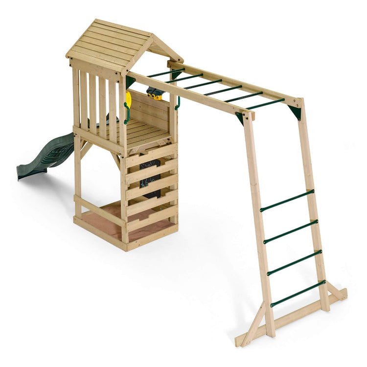 Plum Lookout Tower Playcentre with Monkey Bars | Wooden Adventure Playset for Kids