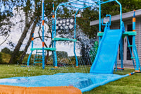 Plum Water Play Blaster Course - Climbing Frame with 6ft Slide, Water Chute, and Sprinklers - Slip-Resistant Galvanised Steel Frame