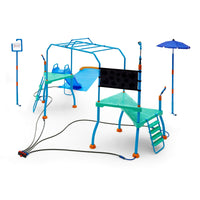 Plum Water Play Blaster Course - Climbing Frame with 6ft Slide, Water Chute, and Sprinklers - Slip-Resistant Galvanised Steel Frame