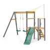 Plum Barbary Playcentre with 6ft Slide, Double Swing & Shade Cover | All-in-One Wooden Playset