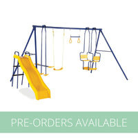 5 unit metal swing set