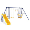 Plum 5-Unit Metal Swing Set with Slide | Sturdy Outdoor Play Equipment for Kids