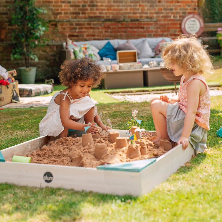 Plum Play  Square Wooden Sandpit – Teal