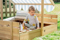 Plum Sandpit with Canopy | Large Wooden Sandbox for Outdoor Play