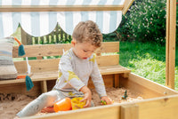 Plum Sandpit with Canopy | Large Wooden Sandbox for Outdoor Play