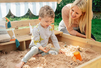 Plum Sandpit with Canopy | Large Wooden Sandbox for Outdoor Play