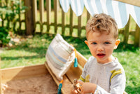 Plum Sandpit with Canopy | Large Wooden Sandbox for Outdoor Play