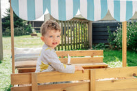 Plum Sandpit with Canopy | Large Wooden Sandbox for Outdoor Play