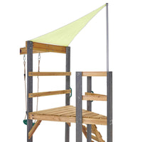 Plum Barbary Playcentre with 6ft Slide, Double Swing & Shade Cover | All-in-One Wooden Playset