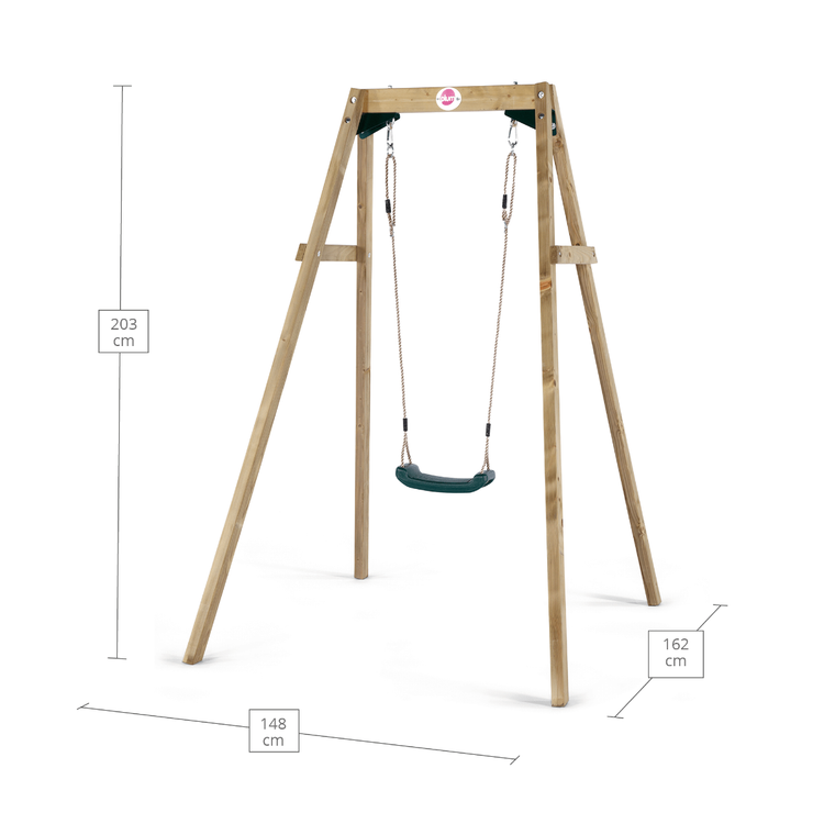 Plum Wooden Single Swing Set | Modular Outdoor Swing for Kids