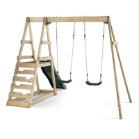 Plum Tamarin Wooden Swing Set - Natural | Durable Outdoor Swing for Kids