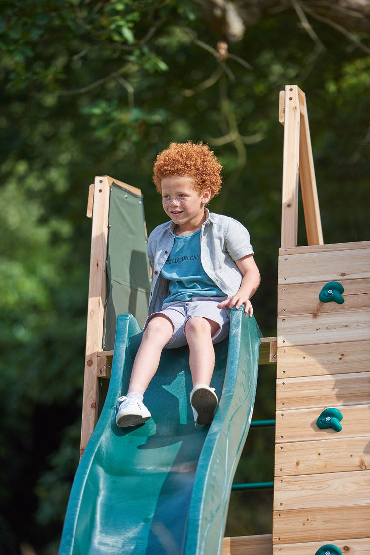 Plum Climbing Pyramid with Slide and Swings | Wooden Jungle Gym for Kids Outdoor Play