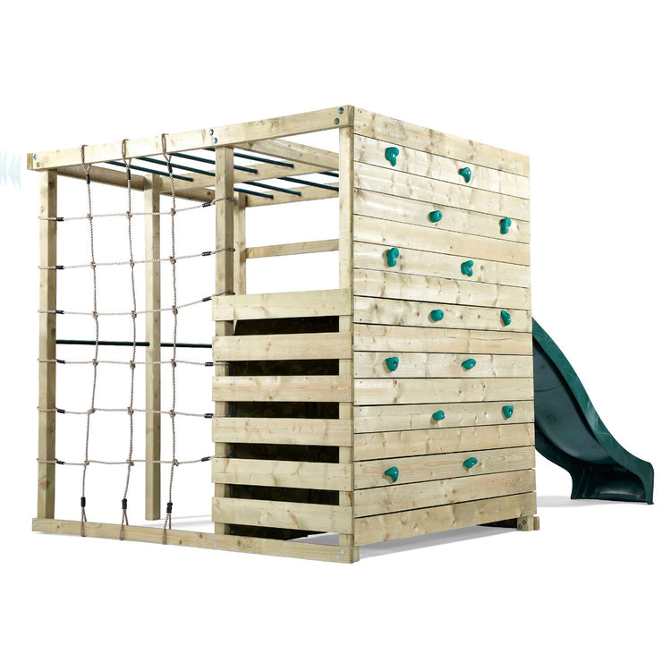 Plum Climbing Cube Wooden Playcentre | Adventure Climbing Frame with Cargo Net for Kids