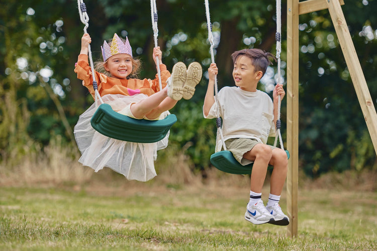 Plum Lookout Tower Playcentre with Swings | Wooden Adventure Climbing Frame for Kids