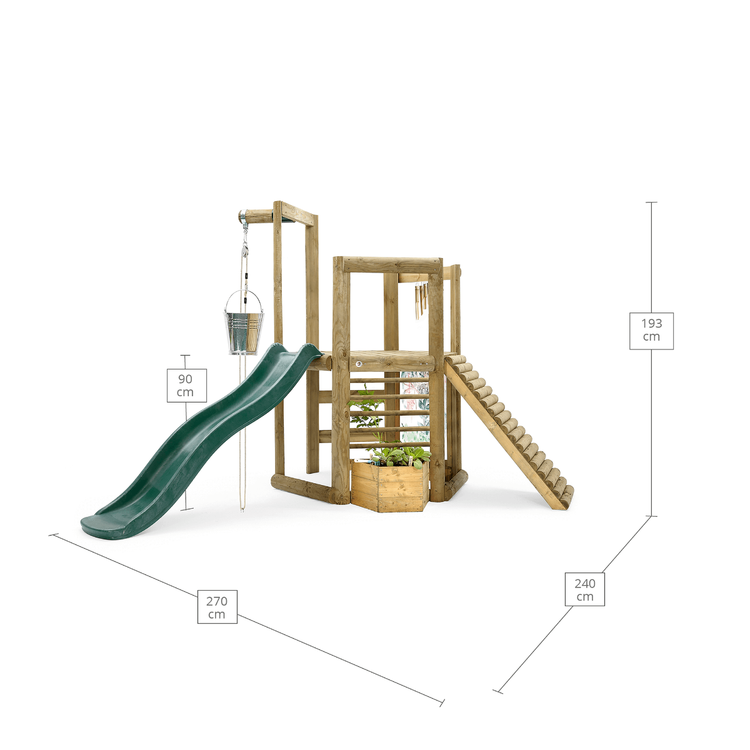 Plum Woodland Treehouse | Wooden Jungle Gym for Kids with Accessories