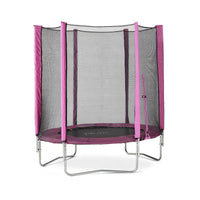 Plum 4-6ft Junior Trampolines With Enclosure Net - Blue/Pink | Compact for Safe Outdoor Play