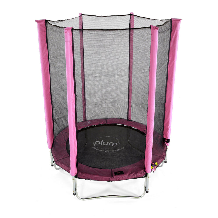 Plum 4ft Junior Springsafe Trampoline & Enclosure - Pink | Secure Outdoor Trampoline for Toddlers & Kids