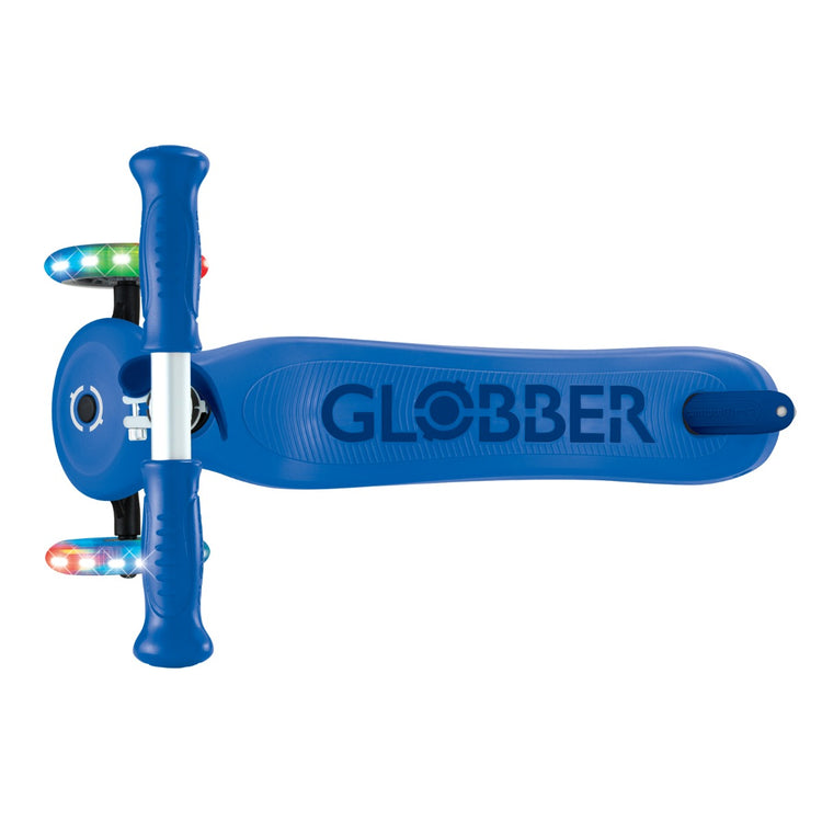 Globber GO UP Sporty Lights 360 Scooter - Navy & Dark Blue | 3-in-1 Toddler Scooter with LED Wheels & Adjustable Handlebars