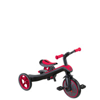 Globber Explorer Trike 4-in-1 with Parent Handle - New Red | Adjustable Toddler Trike & Balance Bike