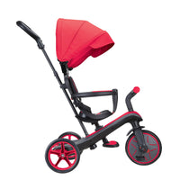 Globber Explorer Trike 4-in-1 with Parent Handle - New Red | Adjustable Toddler Trike & Balance Bike