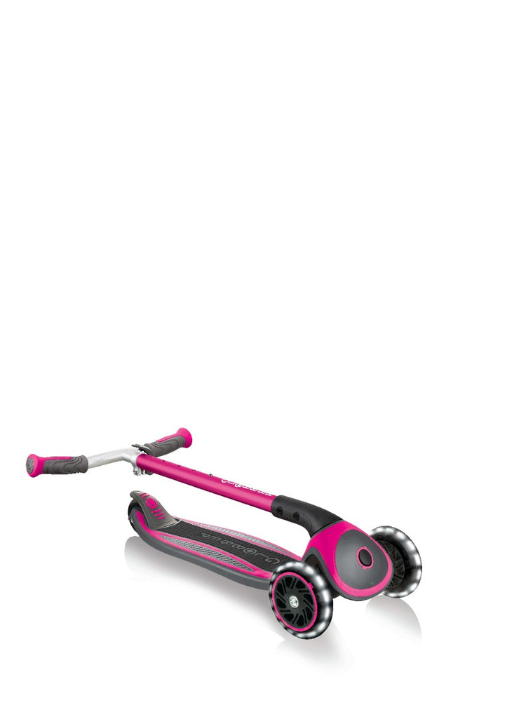 Globber MASTER Scooter with Lights - Pink| Adjustable Handlebars & Foldable Design | LED Wheels for Fun Rides