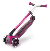 Globber MASTER Scooter with Lights - Pink| Adjustable Handlebars & Foldable Design | LED Wheels for Fun Rides