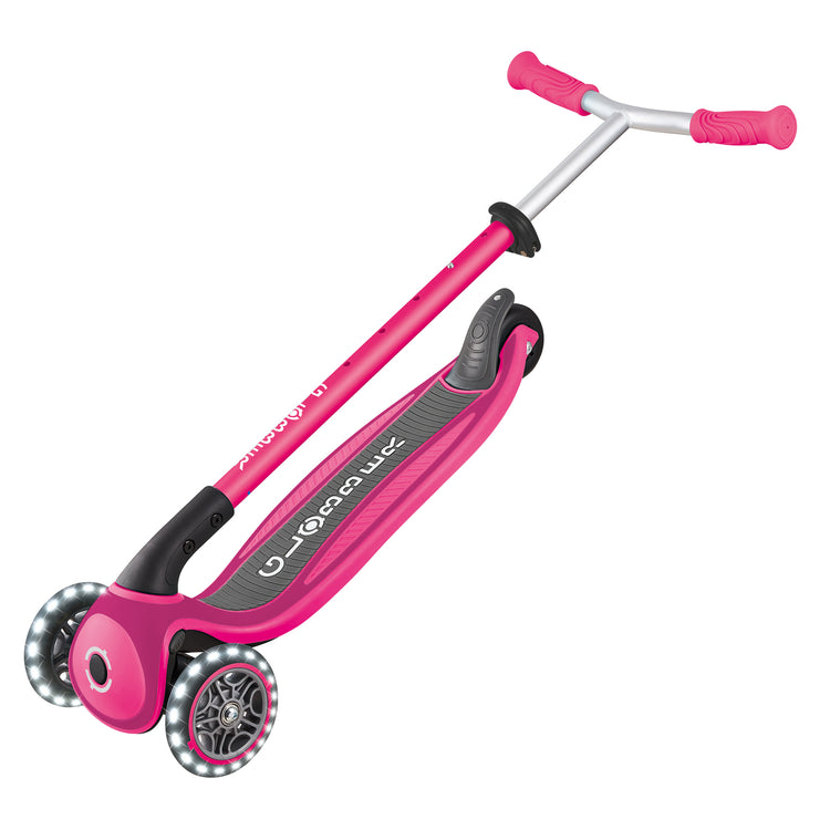 Globber MASTER Foldable 3 wheel Scooter with light up wheels | PINK