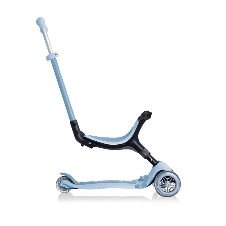 Globber ECOLOGIC GO UP Foldable Plus Convertible Scooter - Blueberry | 3-in-1 Scooter for Kids