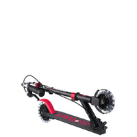 Globber Flow Element Junior Lights Scooter - Black & Red | LED Wheels, Adjustable Handlebars, Smooth Ride for Kids