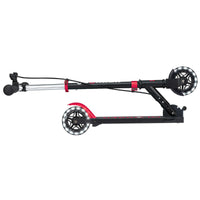 Globber Flow Element Junior Lights Scooter - Black & Red | LED Wheels, Adjustable Handlebars, Smooth Ride for Kids