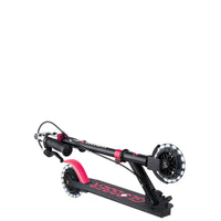 Globber Flow Element Junior Lights Scooter - Black & Pink | LED Wheels, Adjustable Handlebars, Smooth Ride for Kids