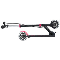 Globber Flow Element Junior Lights Scooter - Black & Pink | LED Wheels, Adjustable Handlebars, Smooth Ride for Kids