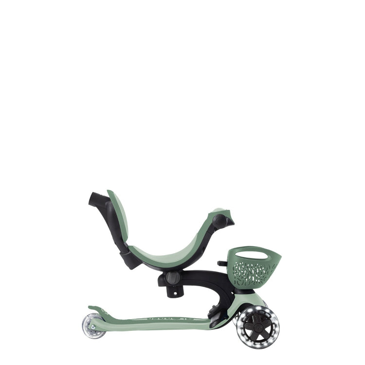 Globber GO UP Baby Lights 360 Scooter - Sage & Olive | 3-in-1 Toddler Scooter with LED Wheels & Adjustable Handlebars