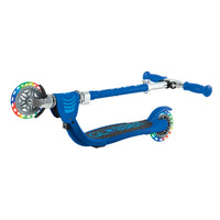 Globber Flow Foldable Junior Lights Scooter - Navy Blue | LED Wheels, Foldable Design & Adjustable Handlebars for Kids