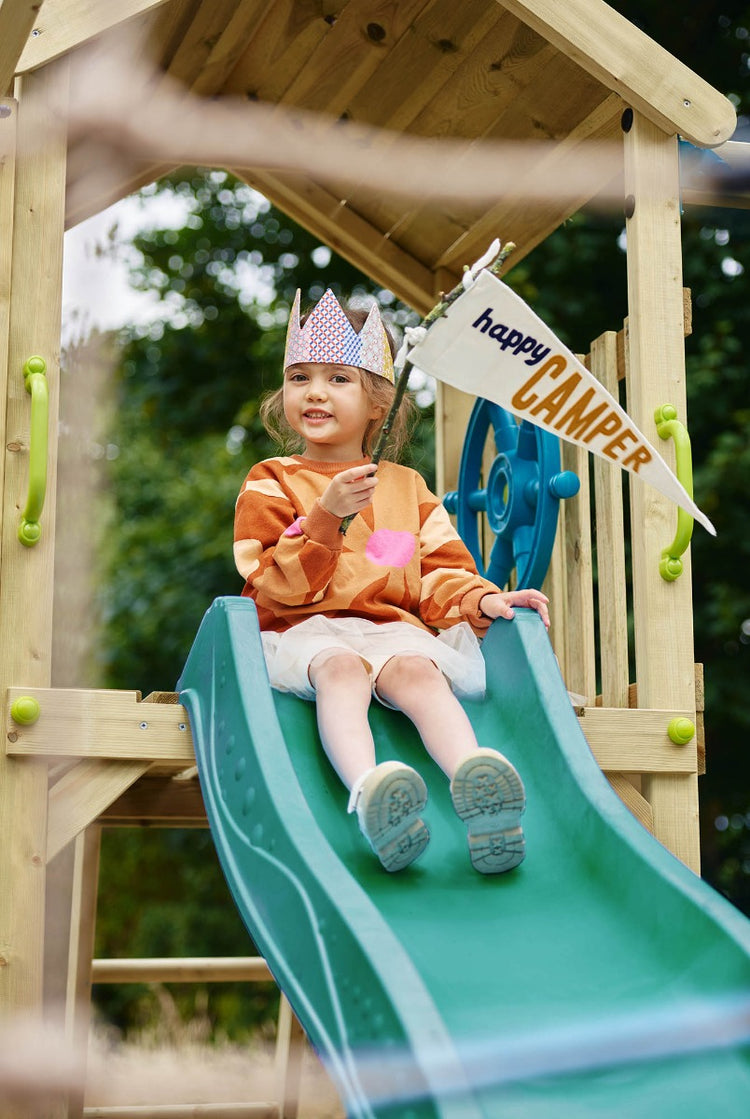 Plum Lookout Tower Playcentre with Swings | Wooden Adventure Climbing Frame for Kids