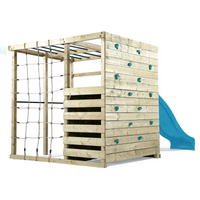 Plum Climbing Cube Wooden Playcentre | Adventure Climbing Frame with Cargo Net for Kids