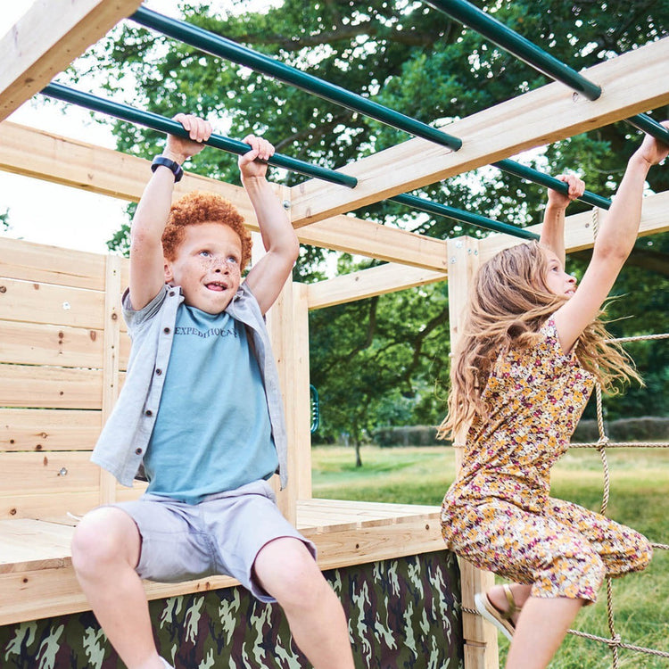 Plum Climbing Cube Wooden Playcentre | Adventure Climbing Frame with Cargo Net for Kids