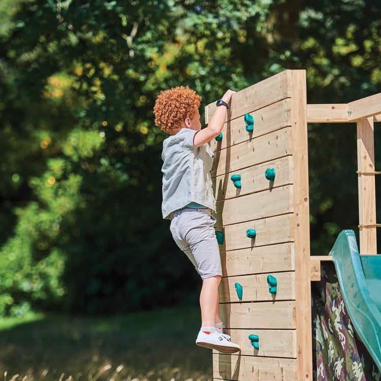 Plum Climbing Cube Wooden Playcentre | Adventure Climbing Frame with Cargo Net for Kids