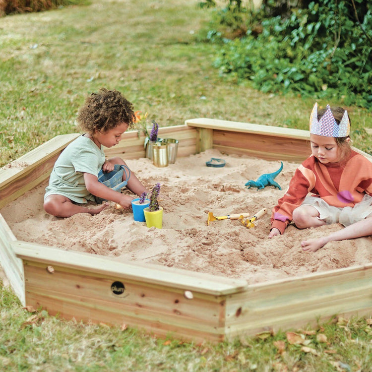 Plum Giant Octagonal Wooden Sandpit | Large Outdoor Sandbox for Kids