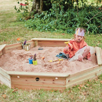 Plum Giant Octagonal Wooden Sandpit | Large Outdoor Sandbox for Kids