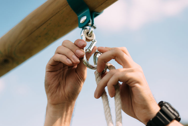 3-Sided Rope Ladder with Teal Hanger