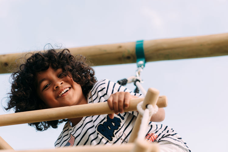 3-Sided Rope Ladder with Teal Hanger