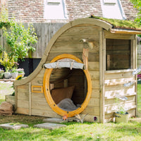 Plum Discovery Nature Play Hideaway in the garden