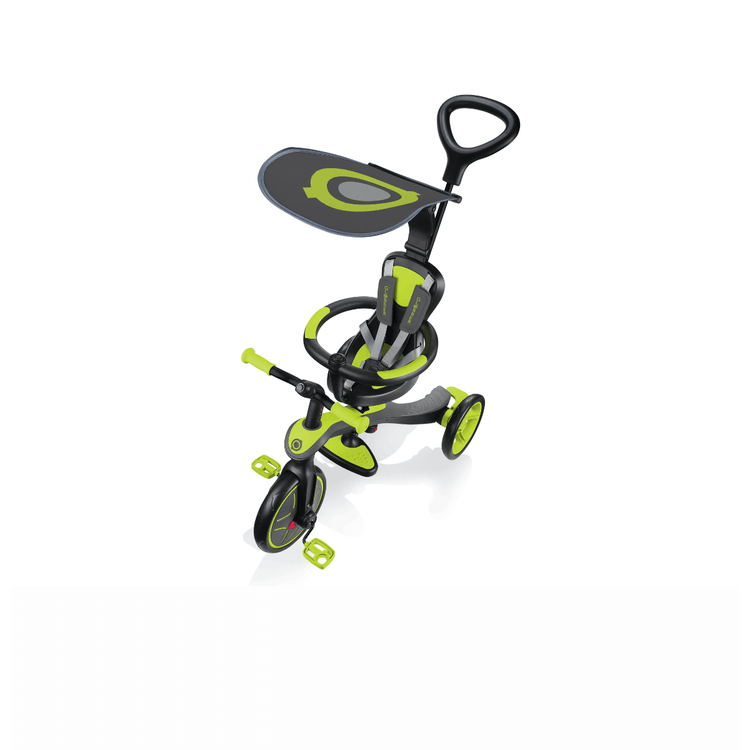 Globber Explorer Trike 4-in-1 - Lime Green | Toddler Trike & Balance Bike for Kids 10m-5y