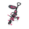 Globber Explorer Trike 4-in-1 - Fuchsia Pink | Toddler Trike & Balance Bike with UV Canopy