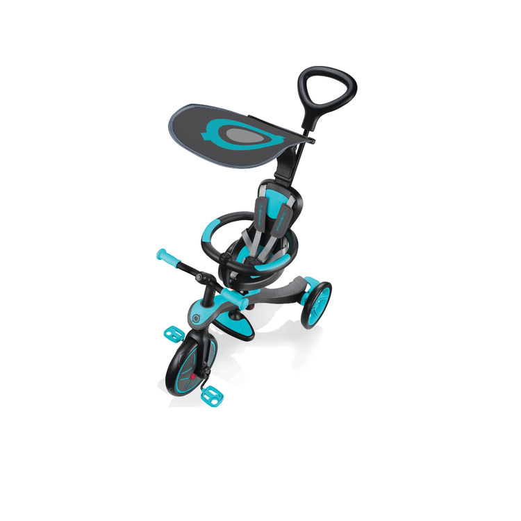 Globber Explorer Trike 4-in-1 - Teal | Toddler Trike & Balance Bike with Adjustable Saddle