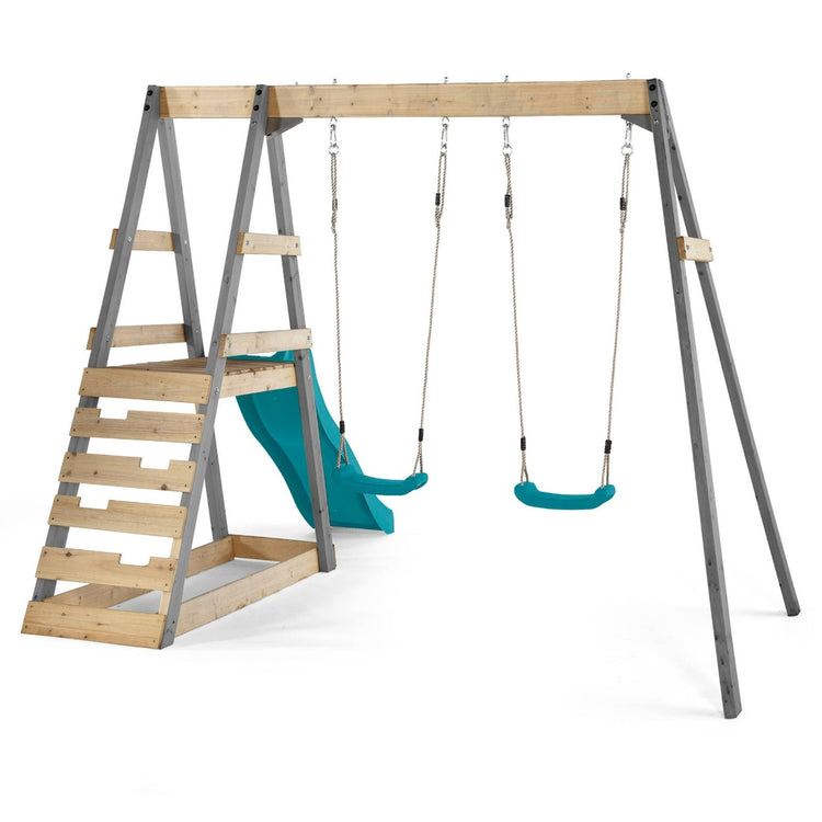 Plum Play Tamarin Wooden Swing Set - Teal / Grey